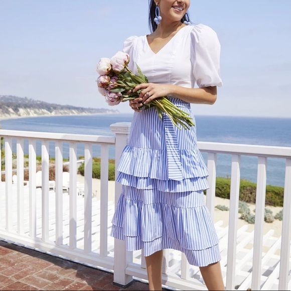 Rachel Parcell Dresses & Skirts - Rachel Parcell Stripe Stretch Cotton Tier Skirt